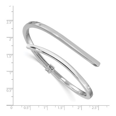 Sterling Silver Bypass Hinged Bangle Bracelet – view 4