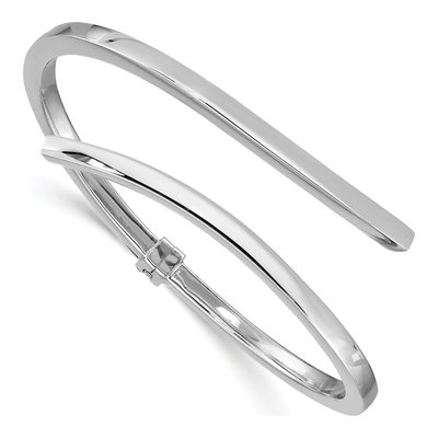 Sterling Silver Bypass Hinged Bangle Bracelet