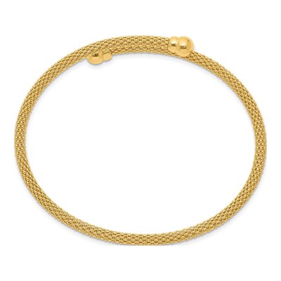 Gold-Plated Sterling Silver Textured Flex Bangle Bracelet – view 3
