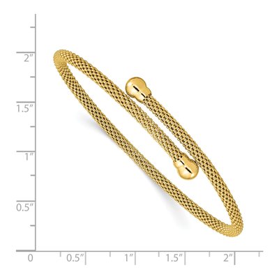 Gold-Plated Sterling Silver Textured Flex Bangle Bracelet – view 4