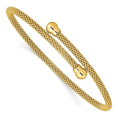 Gold-Plated Sterling Silver Textured Flex Bangle Bracelet