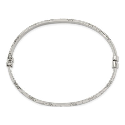 Sterling Silver Diamond-Cut Bangle & Hoop Set – view 3