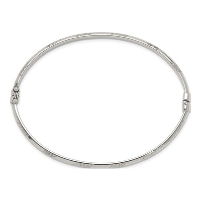 Sterling Silver Diamond-Cut Bangle & Hoop Earring Set – view 3
