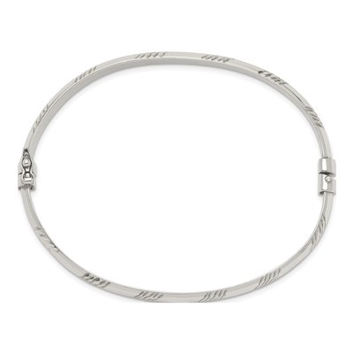 Sterling Silver Diamond-Cut Bangle & Hoop Earring Set – view 3