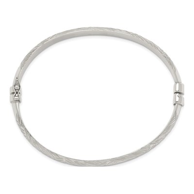 Sterling Silver Diamond-Cut Bangle & Hoop Set – view 2