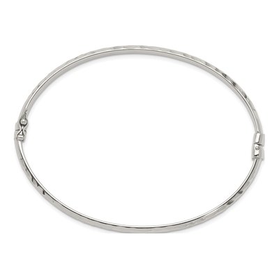 Sterling Silver Diamond-Cut Bangle Bracelet – view 3