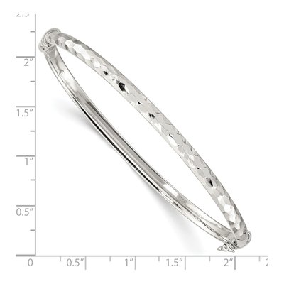 Sterling Silver Diamond-Cut Bangle Bracelet – view 4