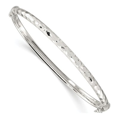 Sterling Silver Diamond-Cut Bangle Bracelet