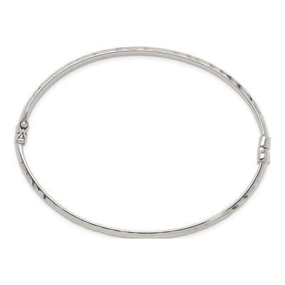 Sterling Silver Diamond-Cut Bangle & Hoop Earring Set – view 3