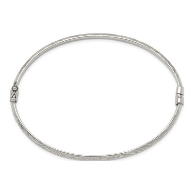 Sterling Silver Diamond-Cut Bangle Bracelet – view 3