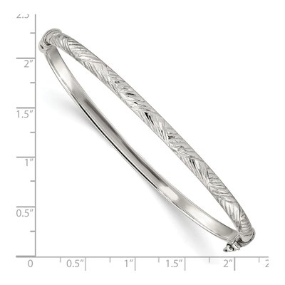Sterling Silver Diamond-Cut Bangle Bracelet – view 4