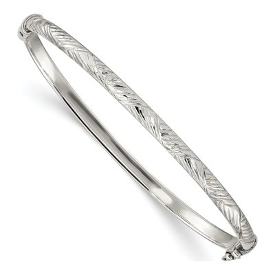 Sterling Silver Diamond-Cut Bangle Bracelet