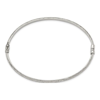 Sterling Silver Diamond-Cut Bangle & Hoop Earring Set – view 3