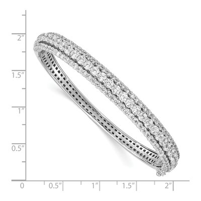 Sterling Silver CZ Hinged Bangle Bracelet – view 3
