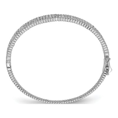 Sterling Silver CZ Hinged Bangle Bracelet – view 2