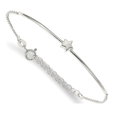 Sterling Silver Star 2-Pc Set Bangle Bracelet – view 6