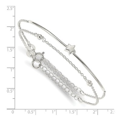 Sterling Silver Star 2-Pc Set Bangle Bracelet – view 8