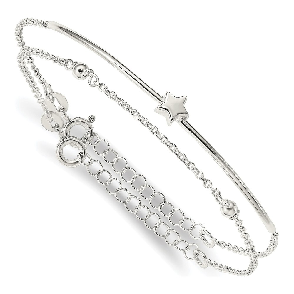 Sterling Silver Star 2-Pc Set Bangle Bracelet