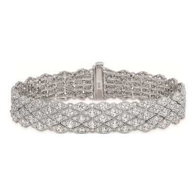 Sterling Silver CZ Mesh Bracelet – view 3