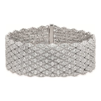 Sterling Silver CZ Mesh Bracelet – view 3