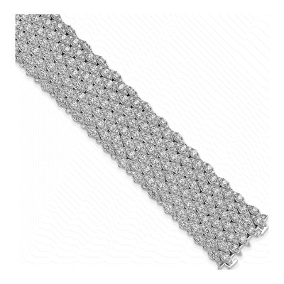 Sterling Silver CZ Mesh Bracelet