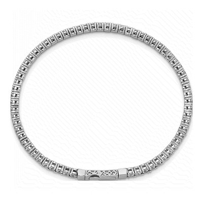 Sterling Silver CZ Flexible Bangle Bracelet – view 2