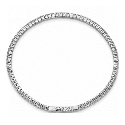Sterling Silver CZ Flexible Bangle Bracelet – view 2