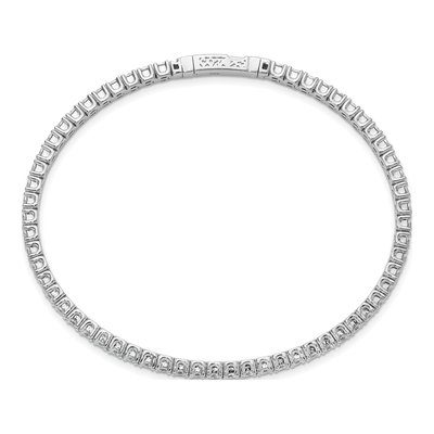 Sterling Silver CZ Flexible Bangle Bracelet – view 2