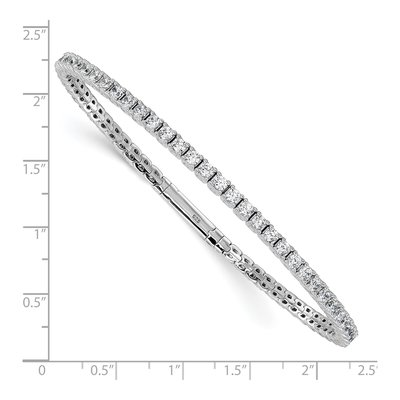 Sterling Silver CZ Flexible Bangle Bracelet – view 3