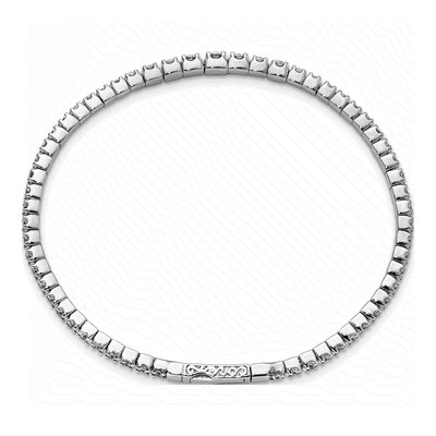 Sterling Silver CZ Flexible Bangle Bracelet – view 2