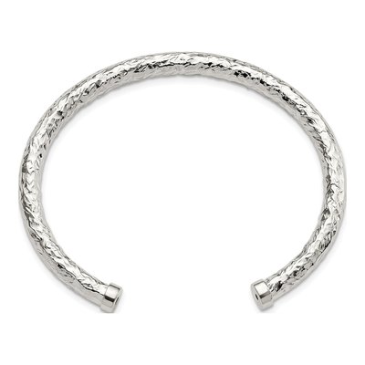 Sterling Silver Textured Cuff Bracelet – view 3