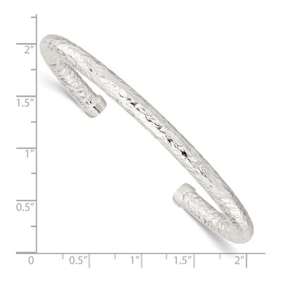 Sterling Silver Textured Cuff Bracelet – view 4