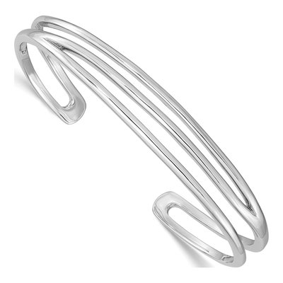 Sterling Silver Three Line Cuff Bracelet