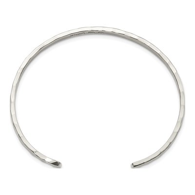 Sterling Silver Hammered Cuff Bracelet – view 3