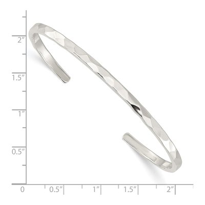 Sterling Silver Hammered Cuff Bracelet – view 4