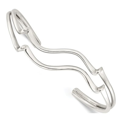 Sterling Silver Wavy Cuff Bracelet
