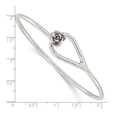 Sterling Silver Flower Catch Bangle Bracelet – view 4