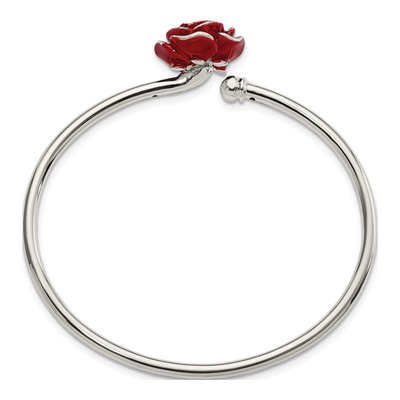 Sterling Silver Enameled Flexible Cuff Bracelet – view 2