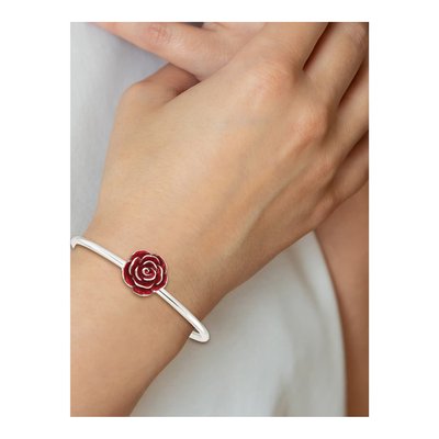 Sterling Silver Enameled Flexible Cuff Bracelet – view 4