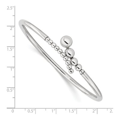 Sterling Silver Beaded Flexible Cuff Bracelet – view 3