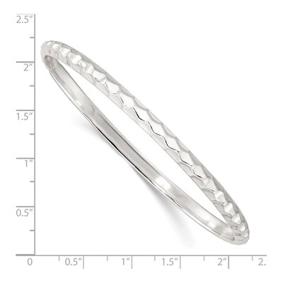 Sterling Silver Textured Slip-On Bangle Bracelet – view 3