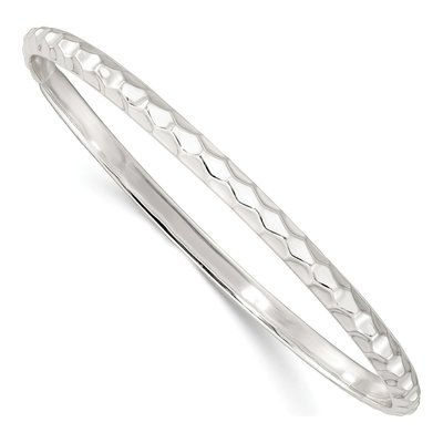 Sterling Silver Textured Slip-On Bangle Bracelet