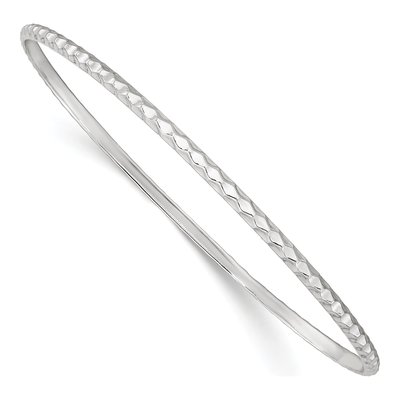 Sterling Silver Textured Slip-On Bangle Bracelet