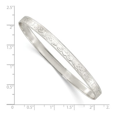 Sterling Silver Claddagh Slip-On Bangle Bracelet – view 3