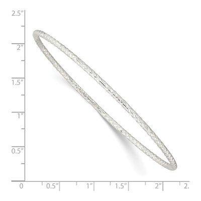 Sterling Silver Diamond-Cut Slip-On Bangle Bracelet – view 3