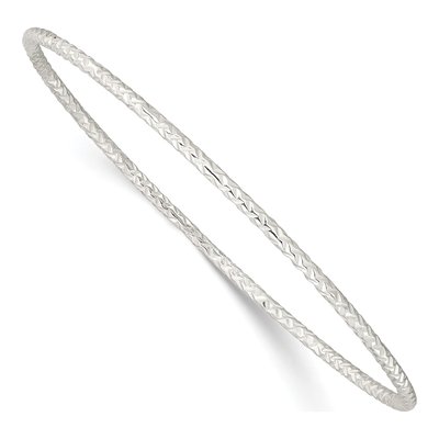 Sterling Silver Diamond-Cut Slip-On Bangle Bracelet