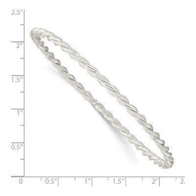 Sterling Silver Twisted Slip-On Bangle Bracelet – view 3