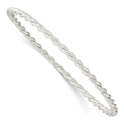 Sterling Silver Twisted Slip-On Bangle Bracelet