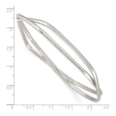 Sterling Silver Hexagon Slip-On Set Bangle Bracelet – view 4