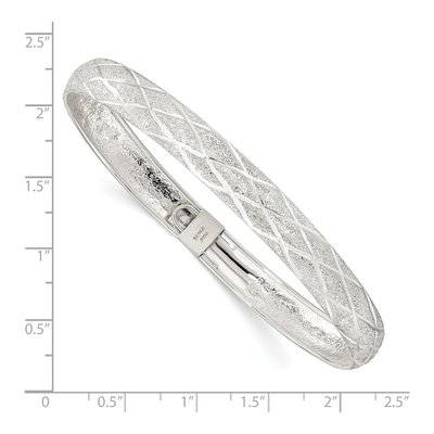 Sterling Silver Laser-Cut X-Design Bangle Bracelet – view 3